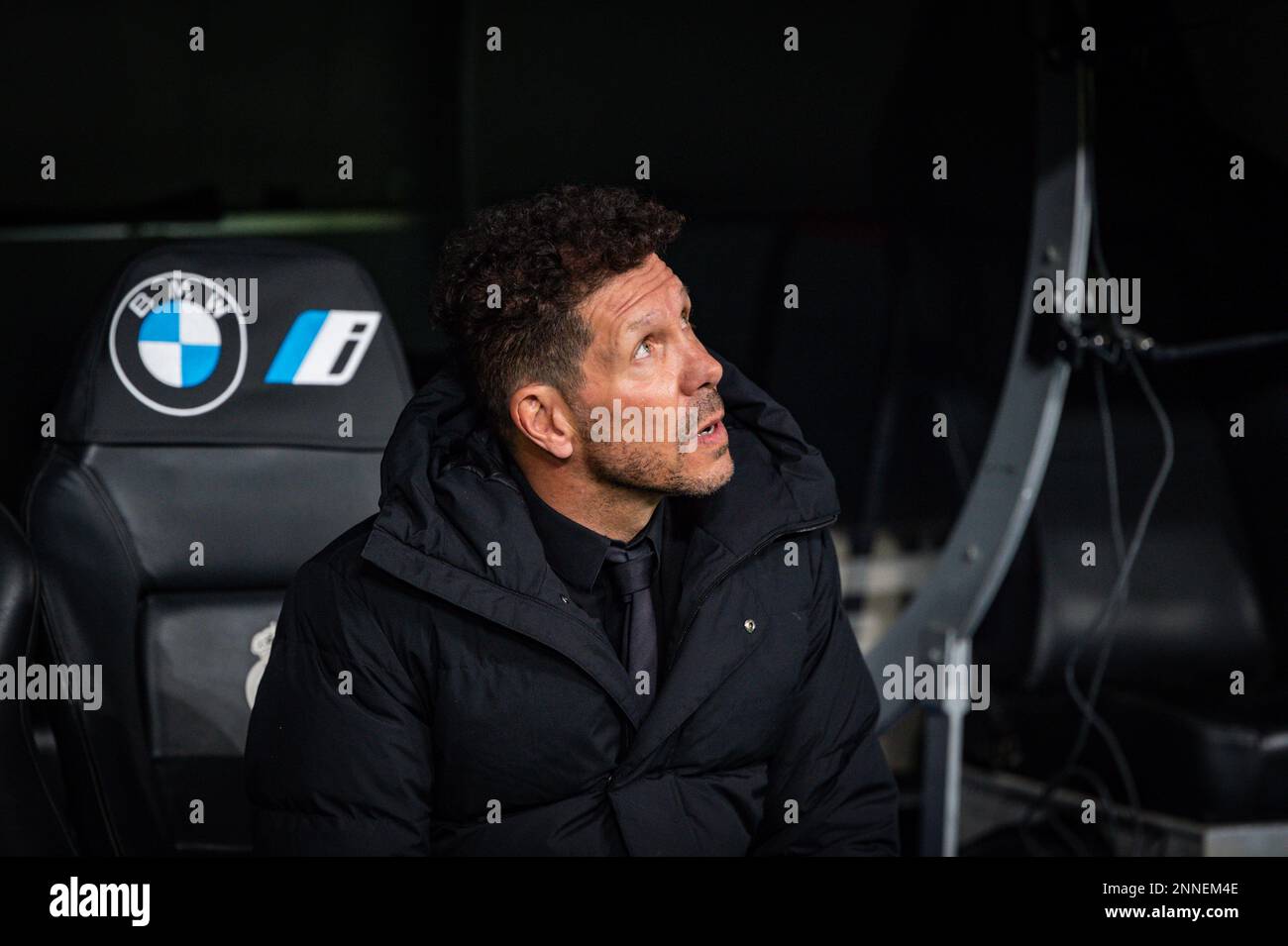 Madrid, Madrid, Spagna. 25th Feb, 2023. Diego Pablo Simeone prima della partita di calcio tra.Real Madrid e Atletico Madrid chiamato 'El Derby' valido per il giorno 23 di la Liga celebrato a Madrid, Spagna allo stadio Bernabeu sabato 25 febbraio 2023 (Credit Image: © Alberto Gardin/ZUMA Press Wire) SOLO PER USO EDITORIALE! Non per USO commerciale! Foto Stock