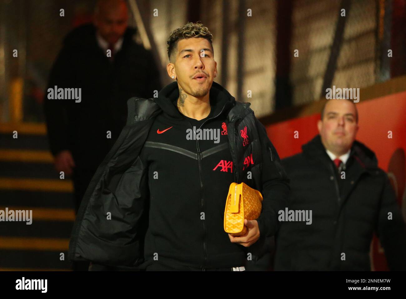 Selhurst Park, Selhurst, Londra, Regno Unito. 25th Feb, 2023. Premier League Football, Crystal Palace contro Liverpool; Roberto Firmino di Liverpool arriva allo stadio prima della partita credito: Action Plus Sports/Alamy Live News Foto Stock