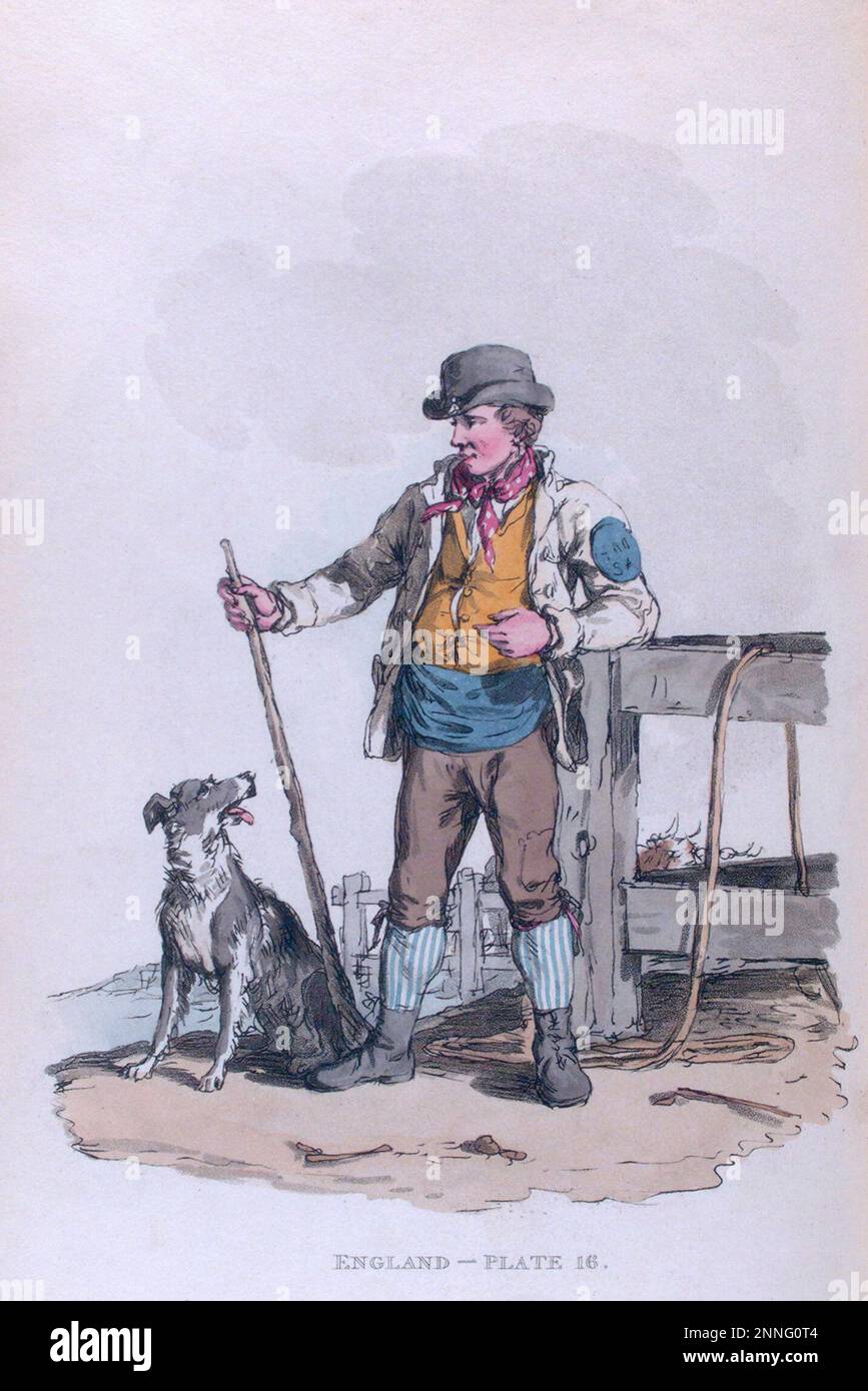 Draver, Inghilterra, illustrazione vintage dal 1814 Foto Stock
