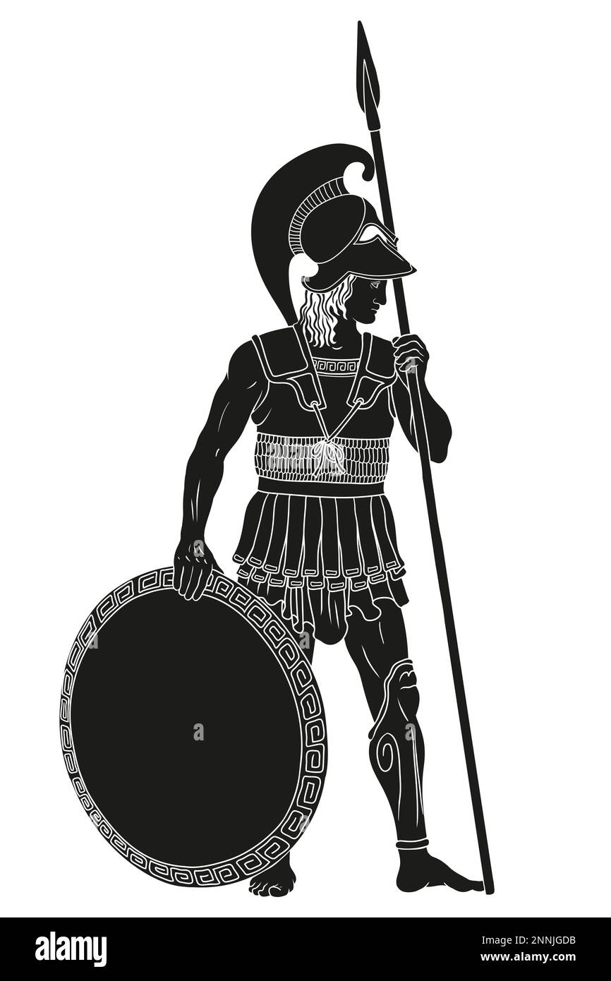 Guerriero greco antico. Illustrazione Vettoriale
