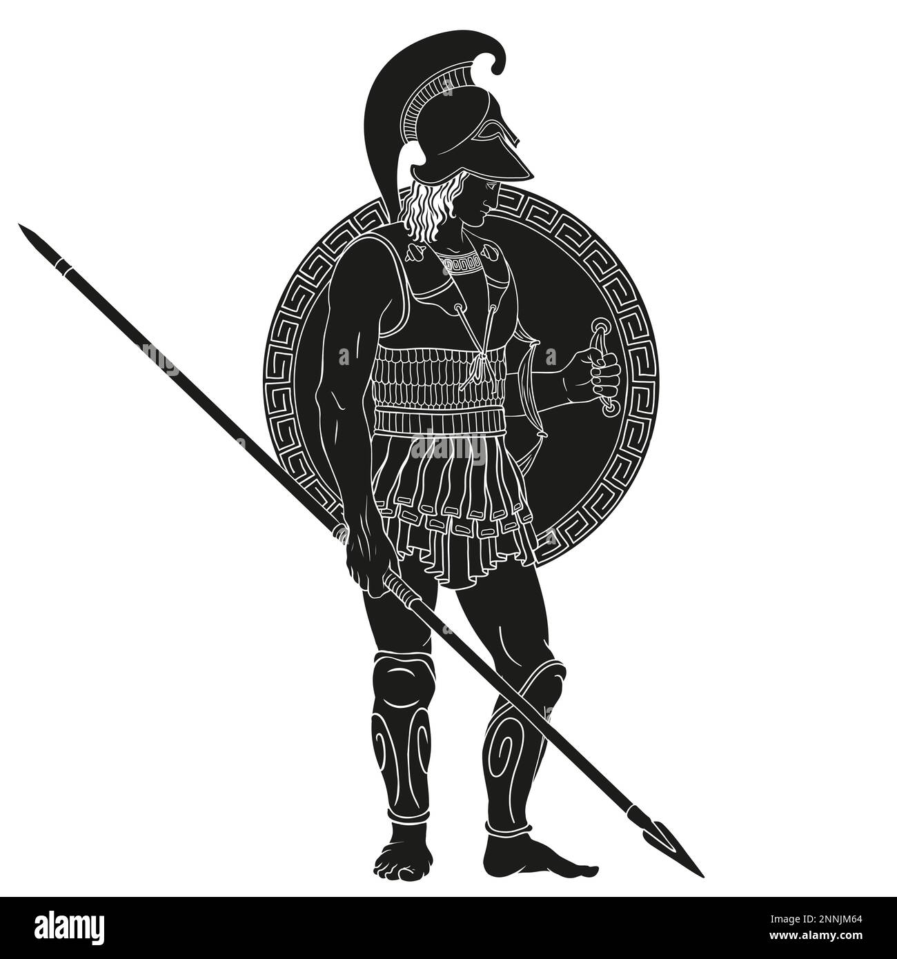Guerriero greco antico. Illustrazione Vettoriale