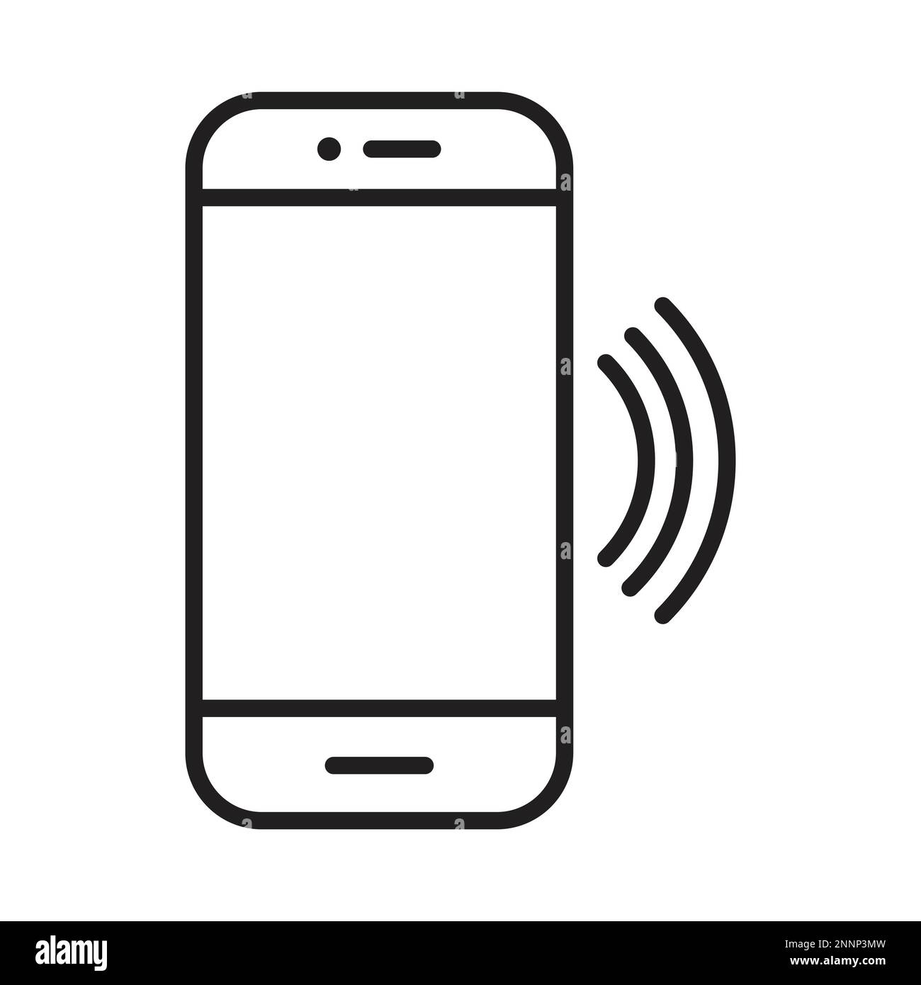 Icona linea smartphone nera, icona telefono cellulare vettoriale contorno, touch screen linea telefonica, icona smartphone trendy vettoriale eps 10 Illustrazione Vettoriale