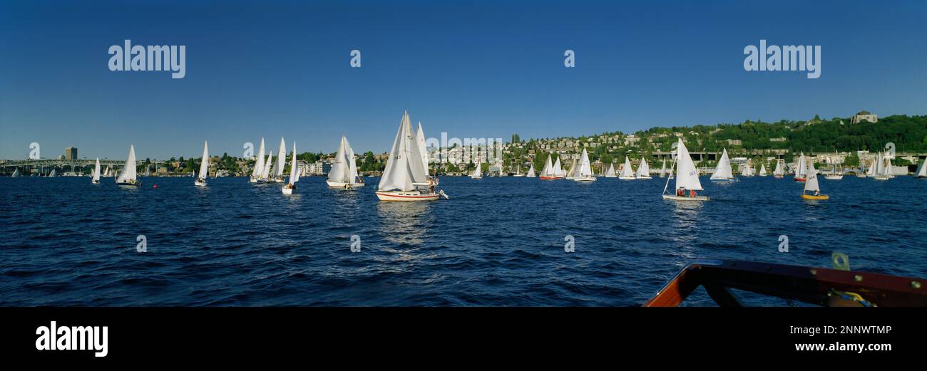 Regata in barca a vela in mare blu Foto Stock