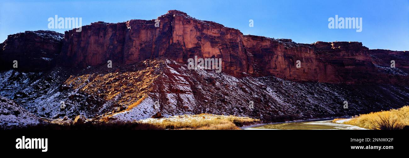 Paesaggio con formazioni di butte nel deserto, Moab, Utah, USA Foto Stock