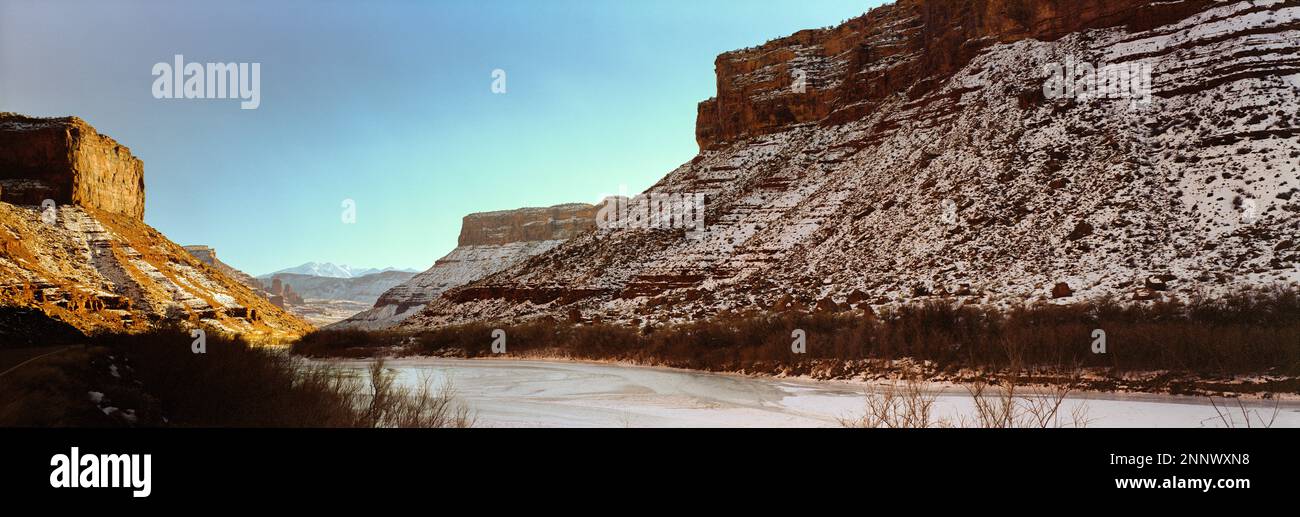 Formazioni di butte panoramiche nel deserto, Moab, Utah, USA Foto Stock