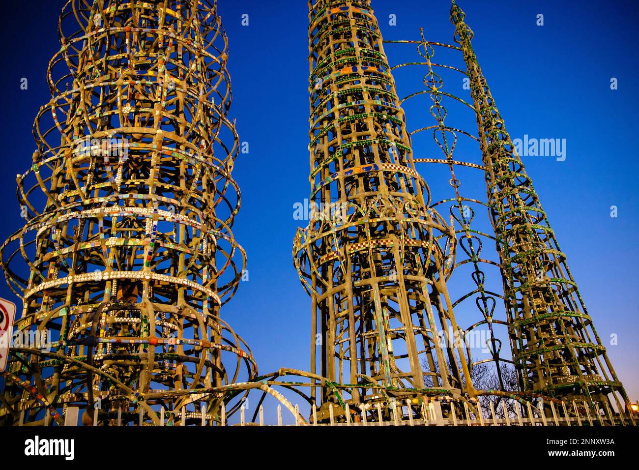 Watts Towers, Nuestro Pueblo, Simon Rodia state Historic Park, Los Angeles, California, Stati Uniti Foto Stock