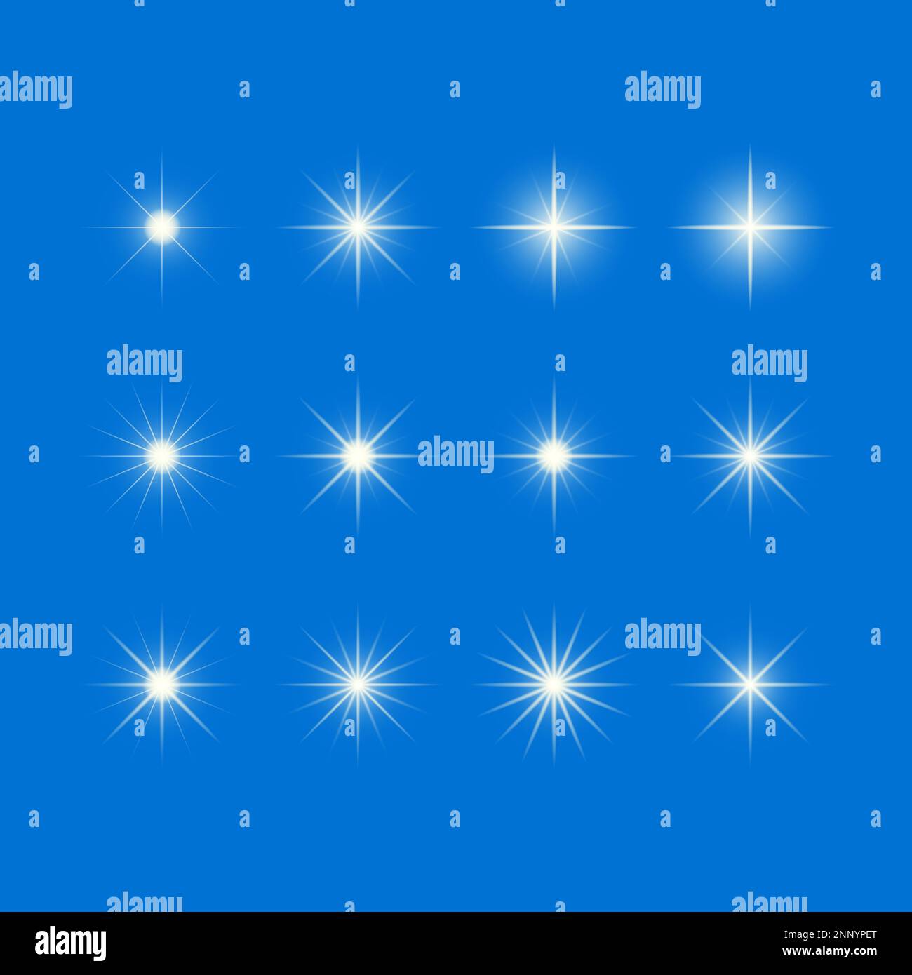 vector design una collezione di stelle luminose e luminose isolate Illustrazione Vettoriale
