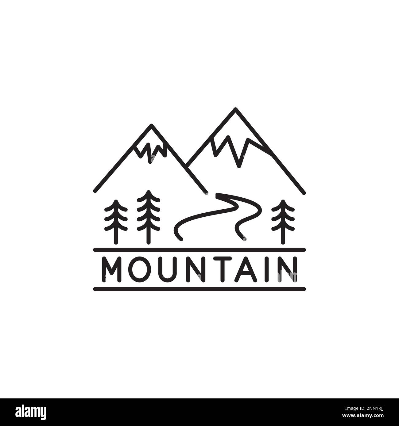montagna monolina semplice illustrazione vettoriale Illustrazione Vettoriale