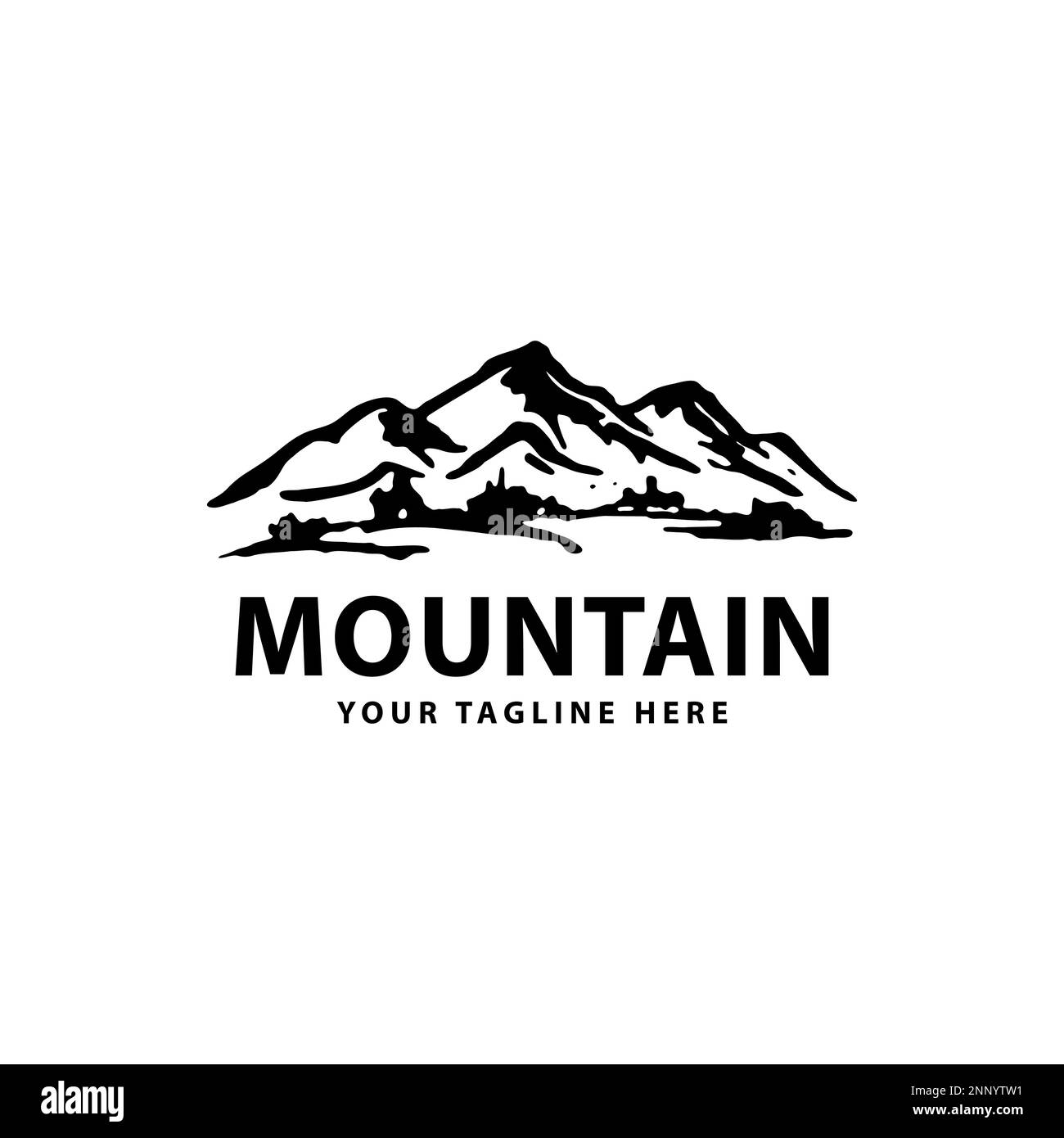 disegno vettoriale del logo della montagna Illustrazione Vettoriale