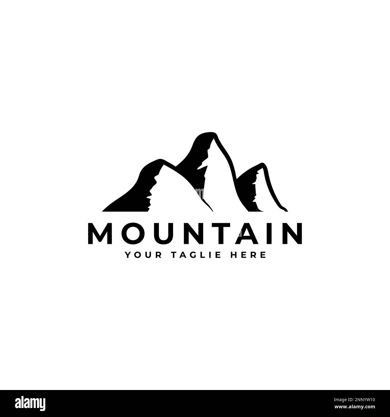 disegno vettoriale del logo della montagna Illustrazione Vettoriale