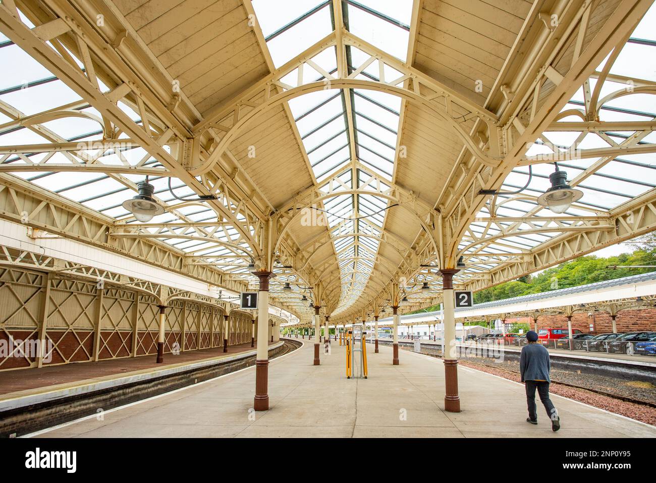 Interno della stazione ferroviaria di Wemyss Bay, Scozia, Regno Unito Foto Stock