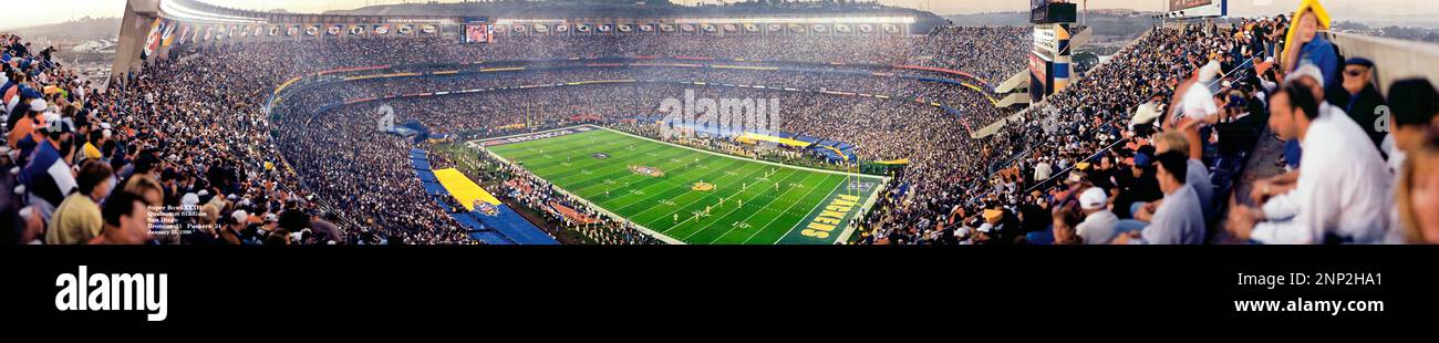 Super Bowl game, Qualcomm Stadium, San Diego, California, Stati Uniti Foto Stock