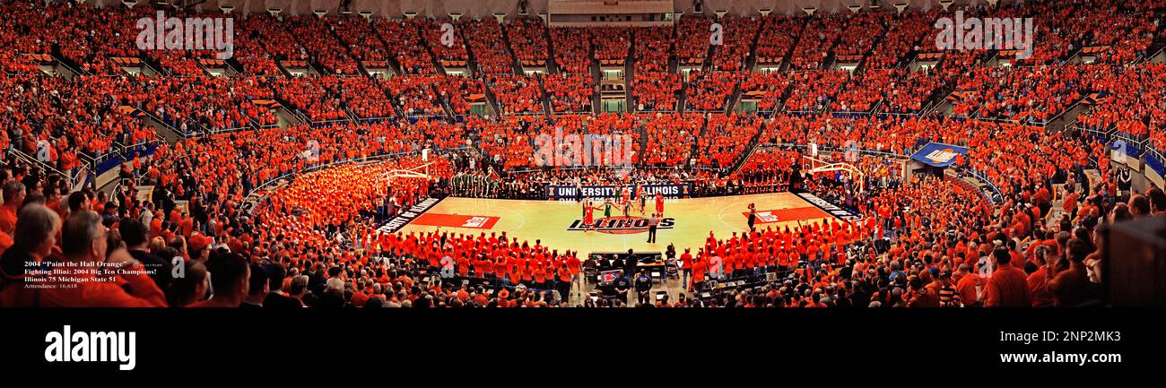 Partita di pallacanestro, Assembly Hall, Champaign, Illinois, USA Foto Stock