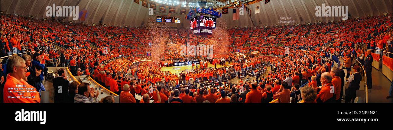 Partita di pallacanestro, Assembly Hall, Champaign, Illinois, USA Foto Stock