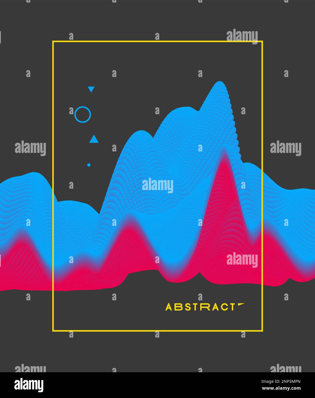 Visualizzazione dei grafici dei big data. Onda sonora. Sfondo astratto con particelle dinamiche. Struttura di connessione. illustrazione vettoriale 3d per cartelloni, volantino Illustrazione Vettoriale