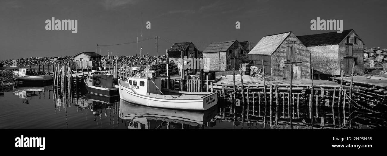 Barche per la pesca delle aragoste, West Berlin Harbour, Nova Scotia, Canada Foto Stock
