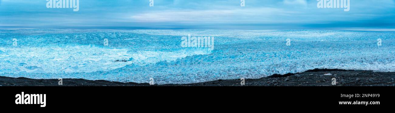 Vista ad angolo alto del foglio di ghiaccio vicino a Ilulissat, Groenlandia Foto Stock