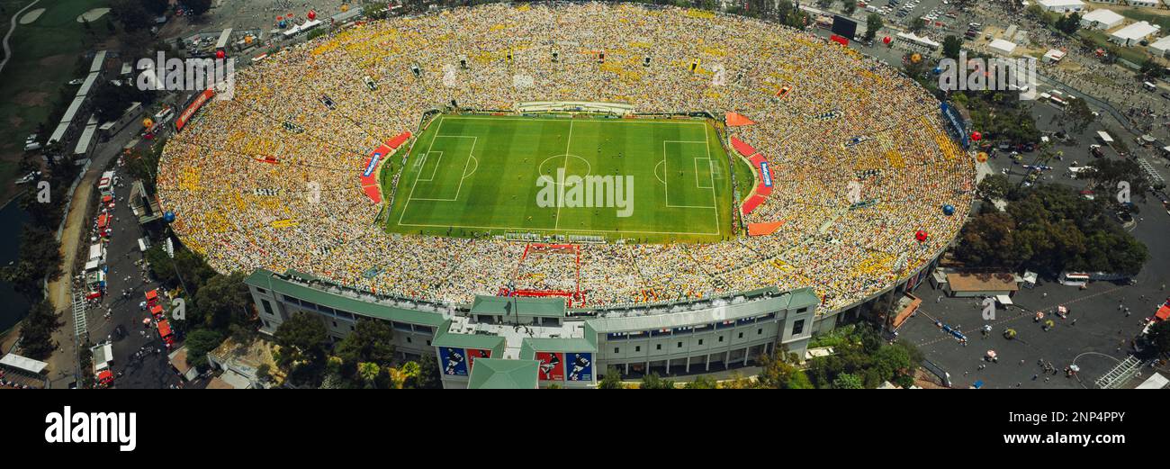 Veduta aerea della finale di calcio della Coppa del mondo FIFA 1994 tra Brasile e Italia, Pasadena, Los Angeles County, California, USA Foto Stock
