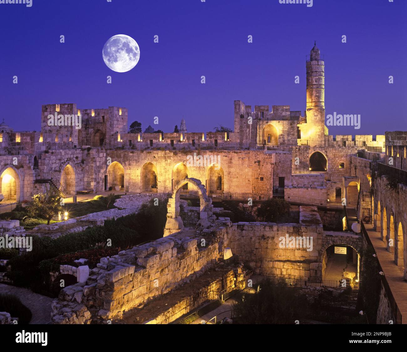 La torre di Davide il museo della storia di Gerusalemme ISRAELE Foto Stock