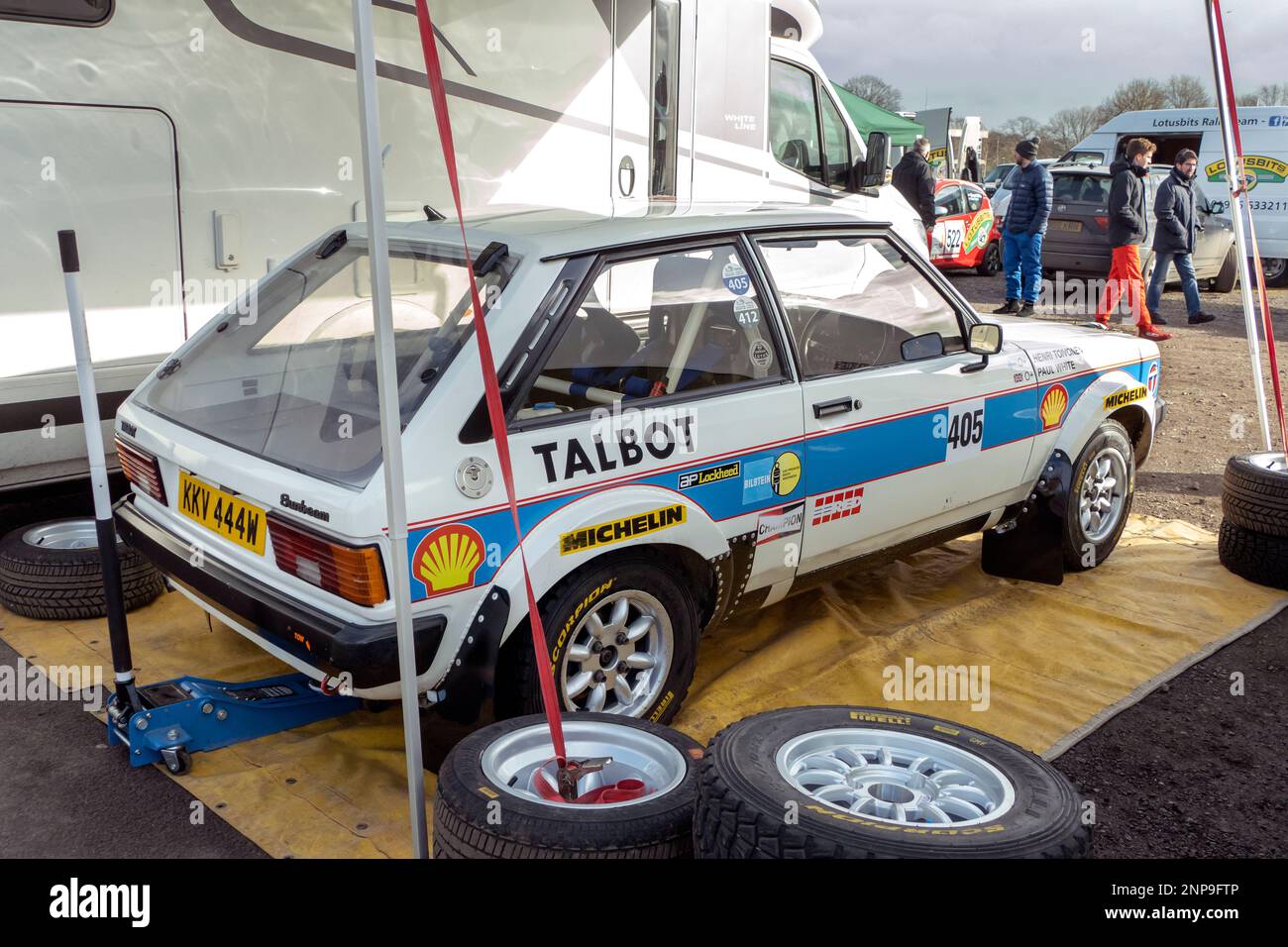 1981 Sunbeam Talbot Lotus a Race retro 2023 Exhibition e Rally stages a Stoneleigh Park Warwickshire UK Foto Stock