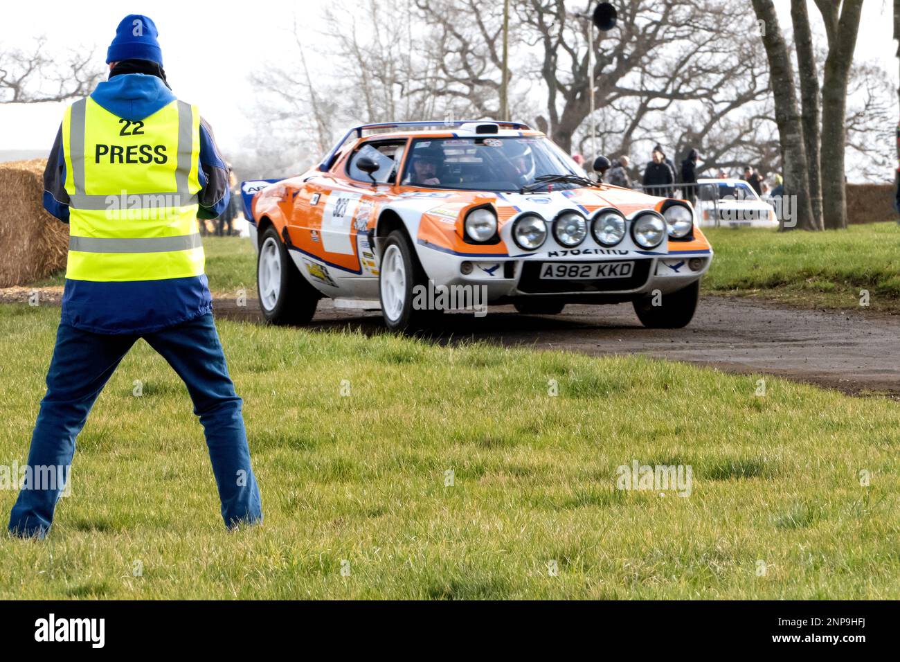 Lancia Stratos replica Rally auto a Race retro 2023 Exhibition e Rally stage a Stoneleigh Park Warwickshire UK Foto Stock