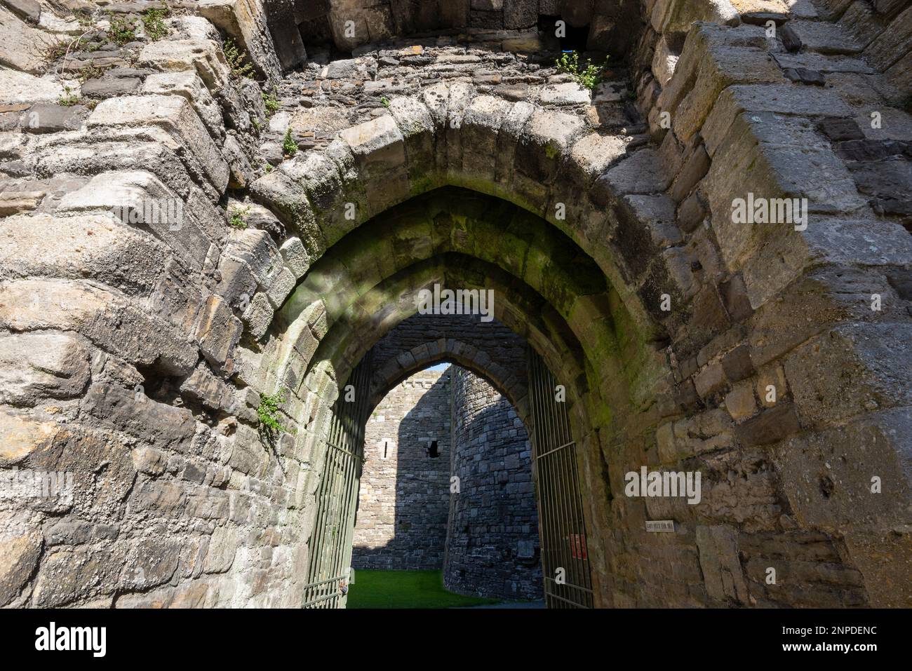 Beaumaris Castello, un edificio del 13th-14th ° secolo a Anglesey, NorthWales. Foto Stock