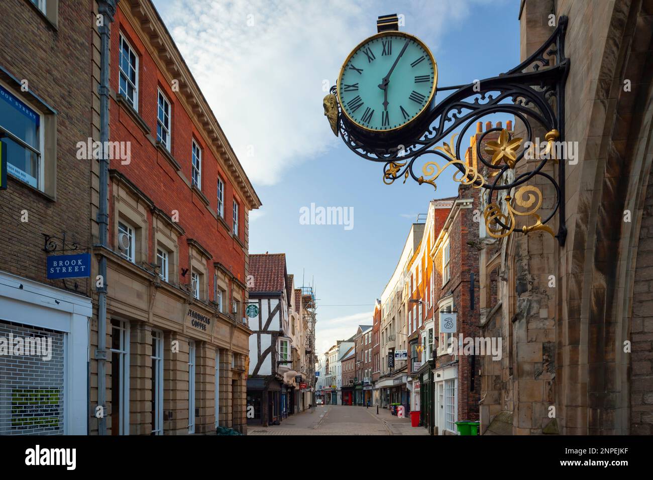 Mattina su Coney Street a York. Foto Stock