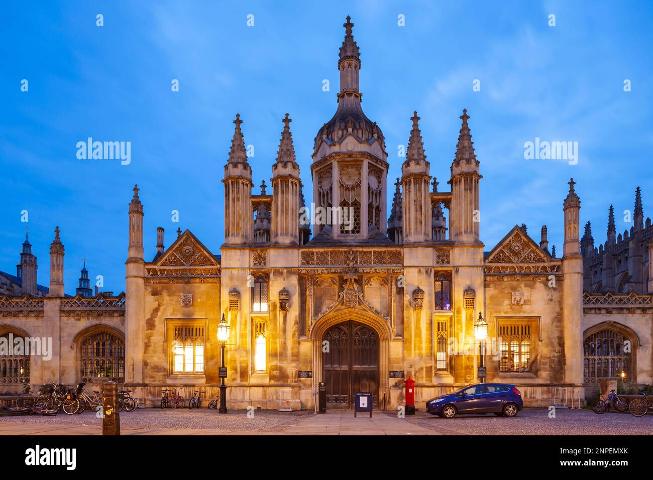 Serata al King's College nel centro di Cambridge. Foto Stock