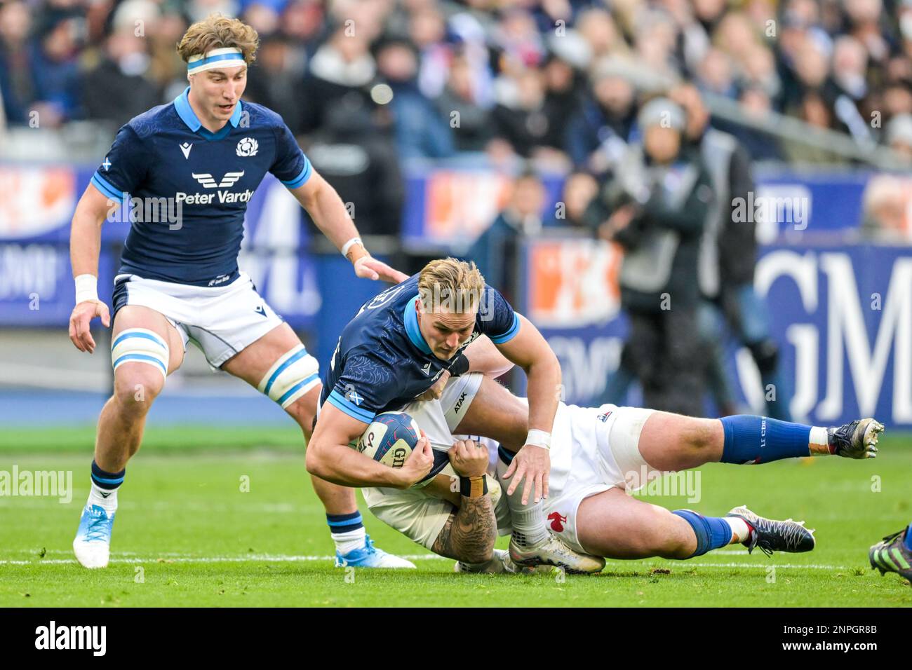 PARIGI - Duhan van der Merwe di Scozia durante la partita di rugby Guinness Six Nations tra Francia e Scozia allo Stade de France il 26 febbraio 2023 a Parigi, Francia. AP | altezza olandese | GERRIT DI COLONIA Foto Stock