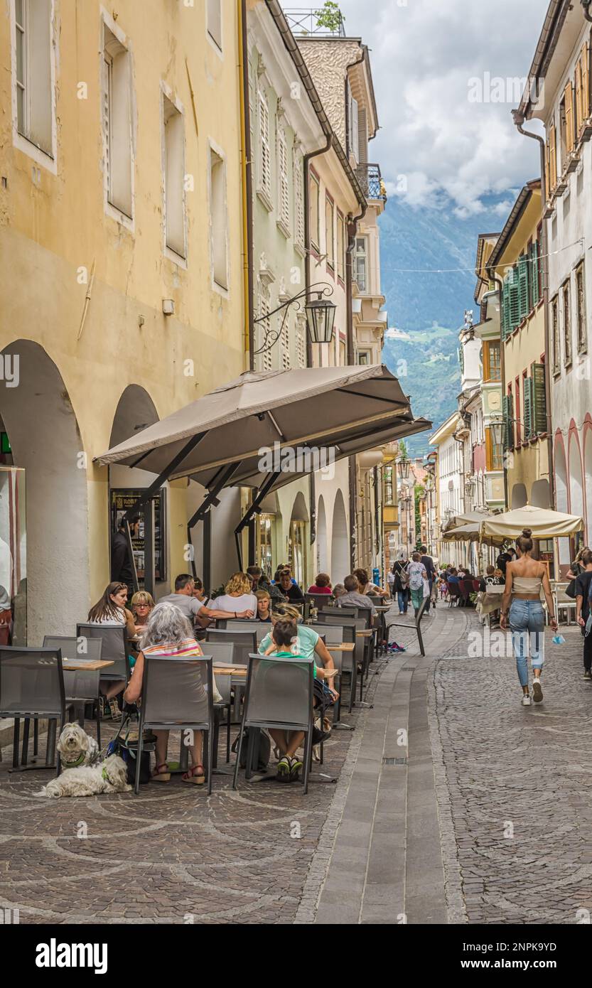 Centro storico della città di Merano - provincia di Bolzano, Alto Adige - Trentino Alto Adige, Italia settentrionale, Europa Foto Stock