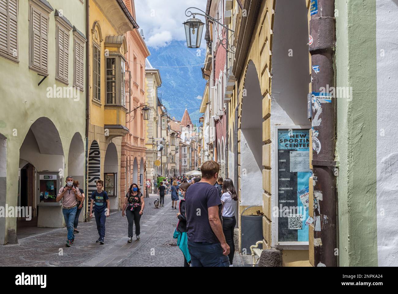 Centro storico della città di Merano - provincia di Bolzano, Alto Adige - Trentino Alto Adige, Italia settentrionale, Europa Foto Stock