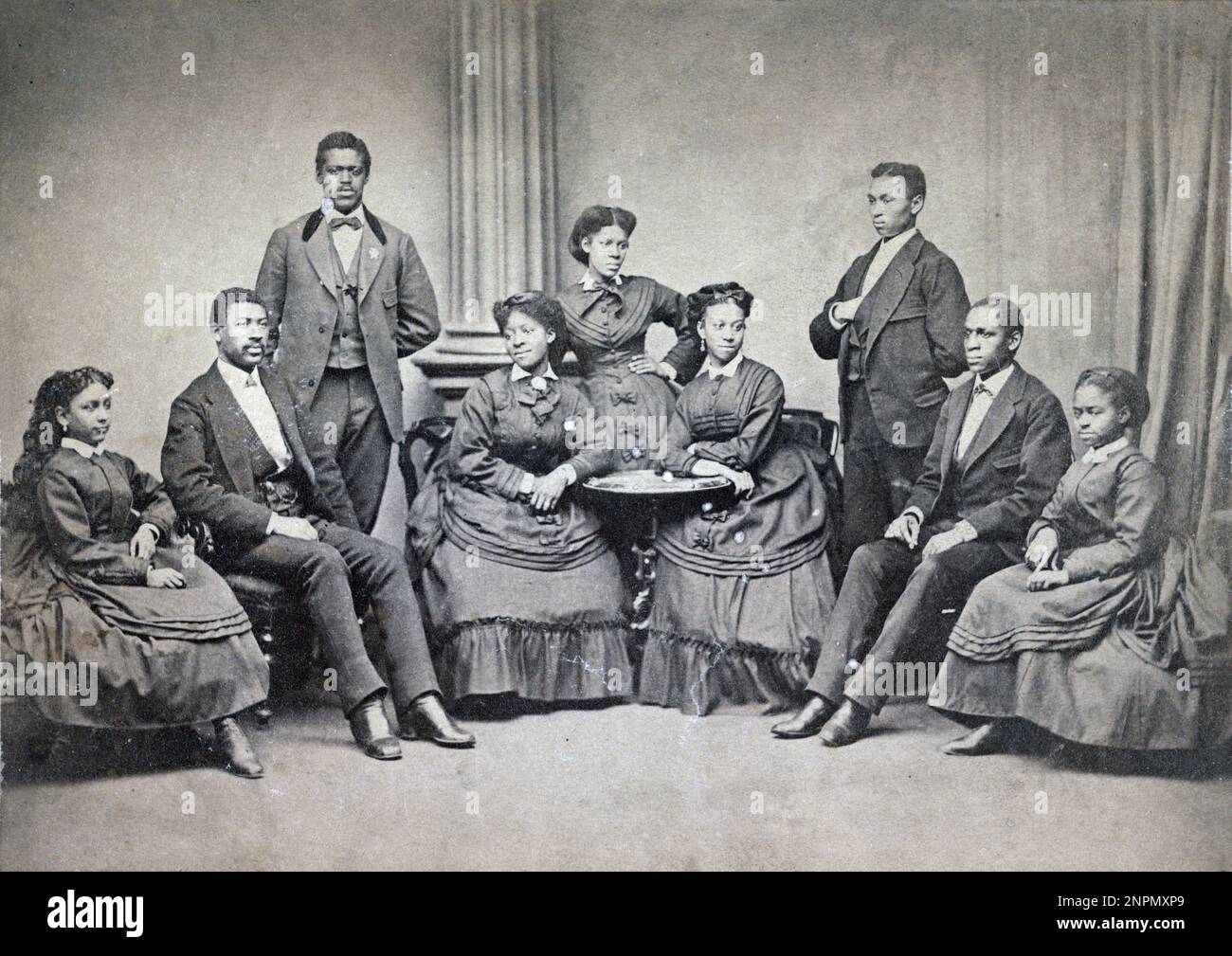 Fisk Jubilee Singers, Fisk Jubilee Singers, circa 1870s, ensemble afroamericano a cappella Foto Stock Fisk Jubilee Singers, Fisk Jubilee Singers, circa 1870s, ensemble afroamericano a cappella Foto Stock