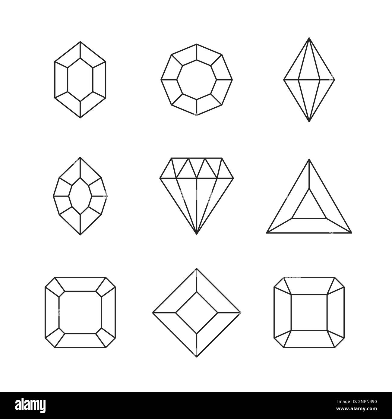 Set di gemme e gioielli. Collezione pietre preziose e diamanti, icone UI di gioco, illustrazione vettoriale. Illustrazione Vettoriale