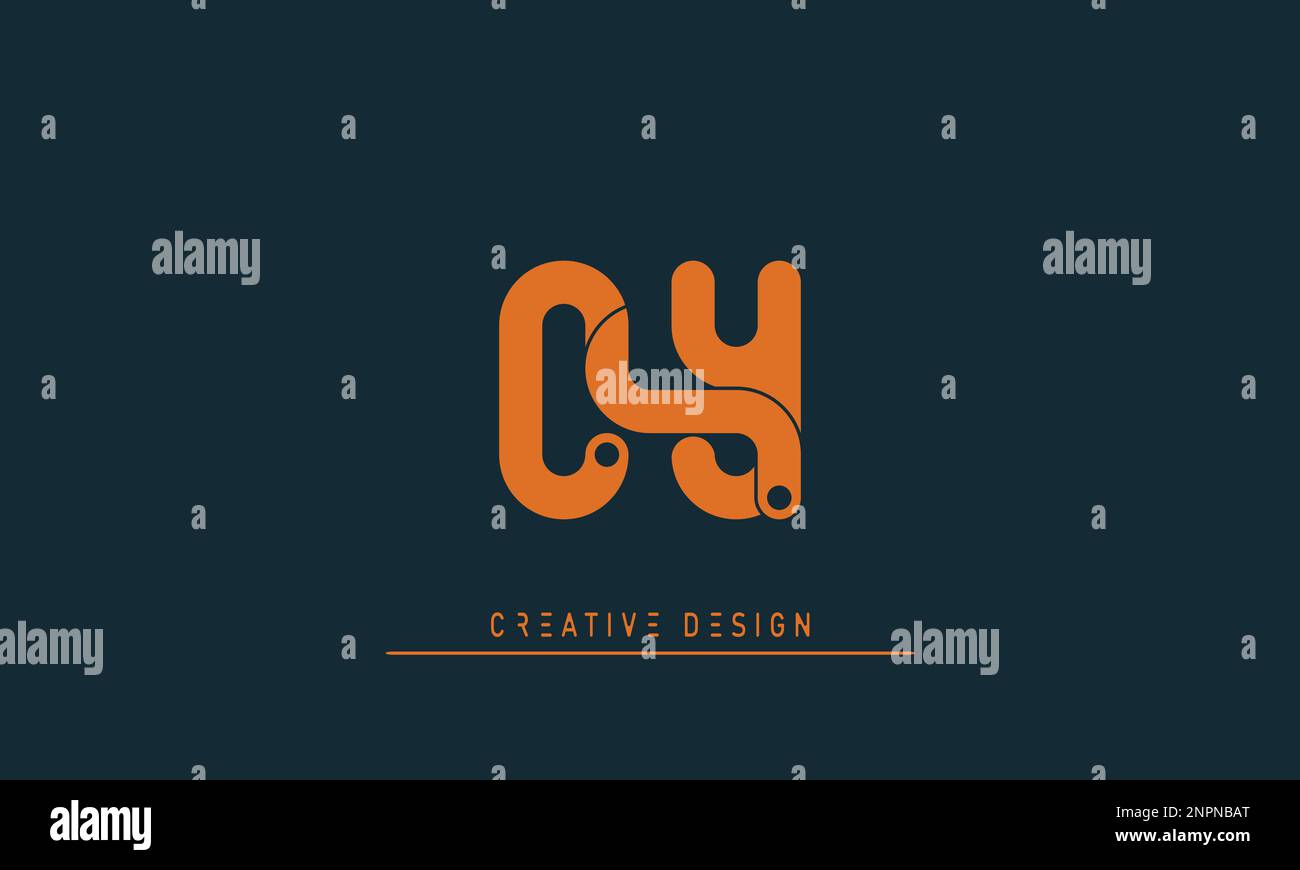 Lettere alfabetiche iniziali logo monogramma CY , YC Illustrazione Vettoriale