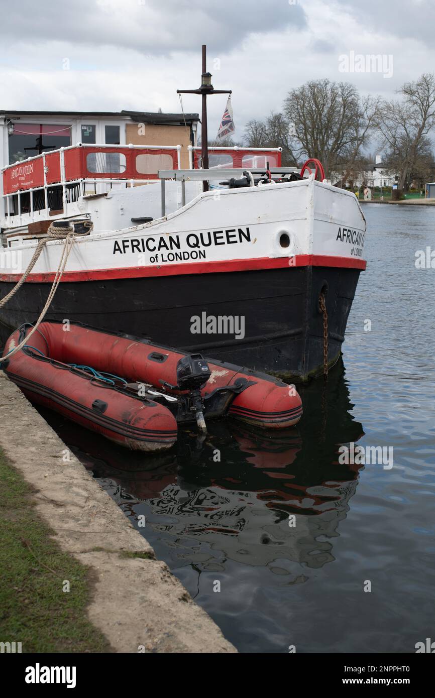 La regina africana di Londra ormeggiata a Henley-on-Thames Foto Stock