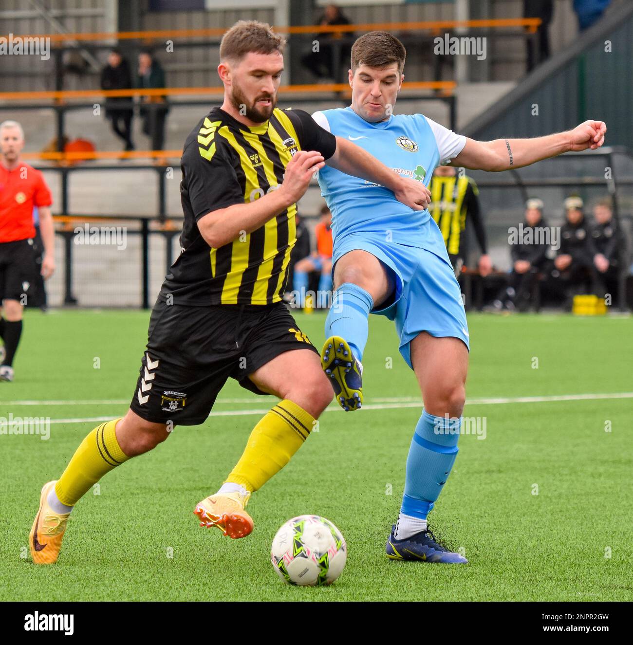 H&W Welders FC Vs Knockbreda FC, sabato 25th febbraio 2023, Blanchflower Stadium, Belfast, Lough 41 Championship. Foto Stock