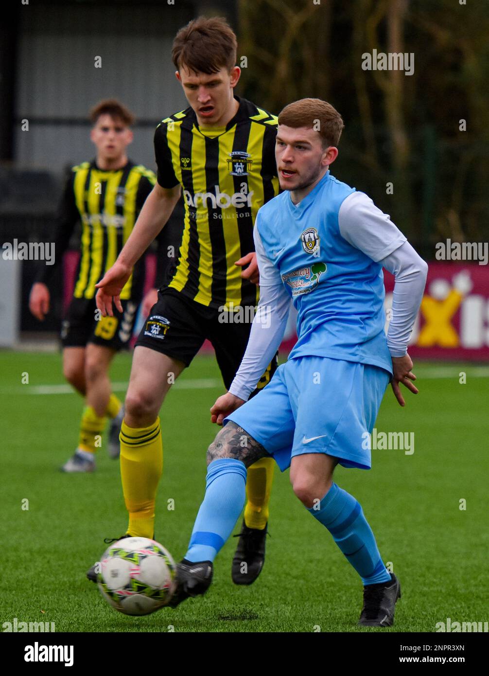 H&W Welders FC Vs Knockbreda FC, sabato 25th febbraio 2023, Blanchflower Stadium, Belfast, Lough 41 Championship. Foto Stock
