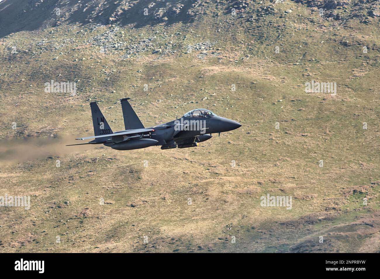 Formazione di basso livello di F15 LAF Wales Foto Stock