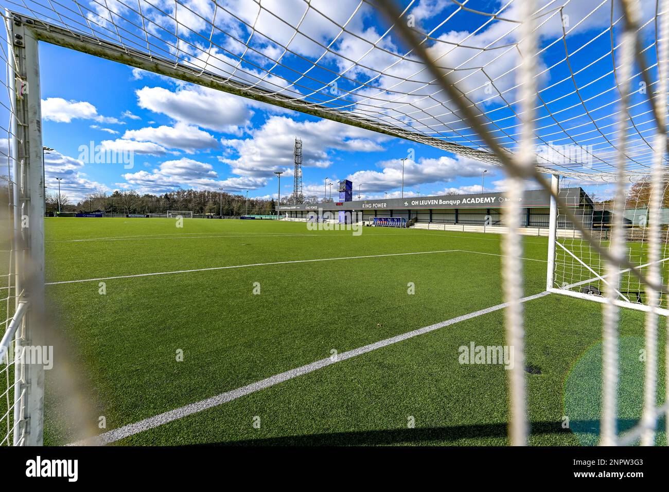 Oud Heverlee, Belgio. 26th Feb, 2023. Lo Stadion Oud-Heverlee ha illustrato prima di una partita di calcio femminile tra Oud Heverlee Leuven ed Eendracht Aalst il 21° giorno di incontro della stagione 2022 - 2023 del campionato belga Lotto Womens Super League , domenica 26 febbraio 2023 a Oud Heverlee , Belgio . FOTO SPORTPIX | Stijn Audooren Credit: Sportpix/Alamy Live News Foto Stock