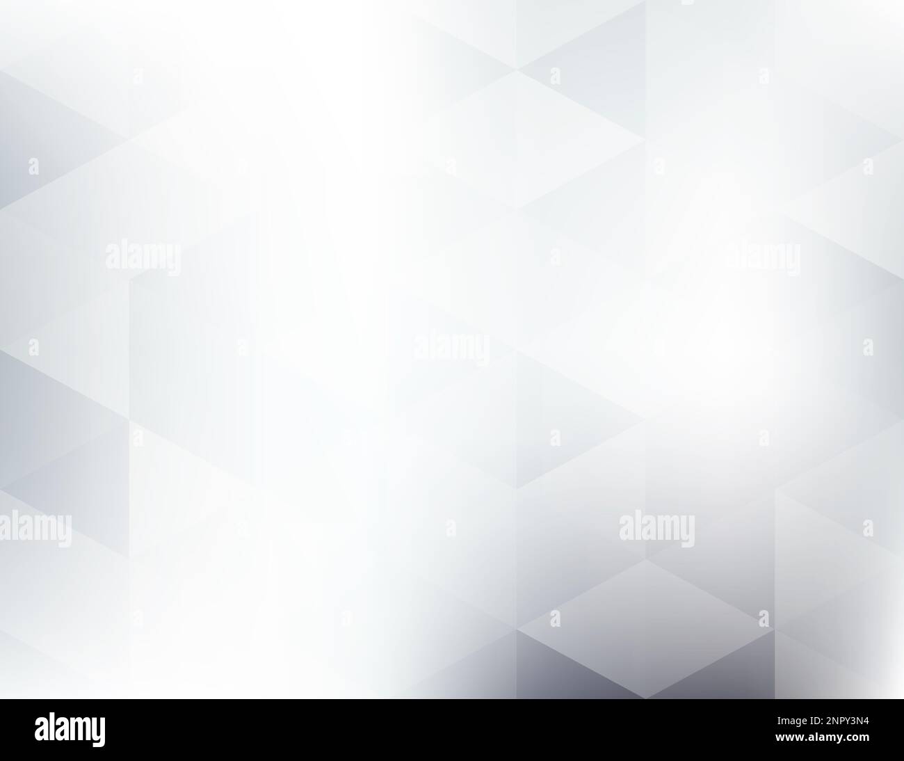 Sfondo orizzontale astratto incolore con triangoli grigi su un bianco. Motivo grafico raster in bianco e nero Foto Stock