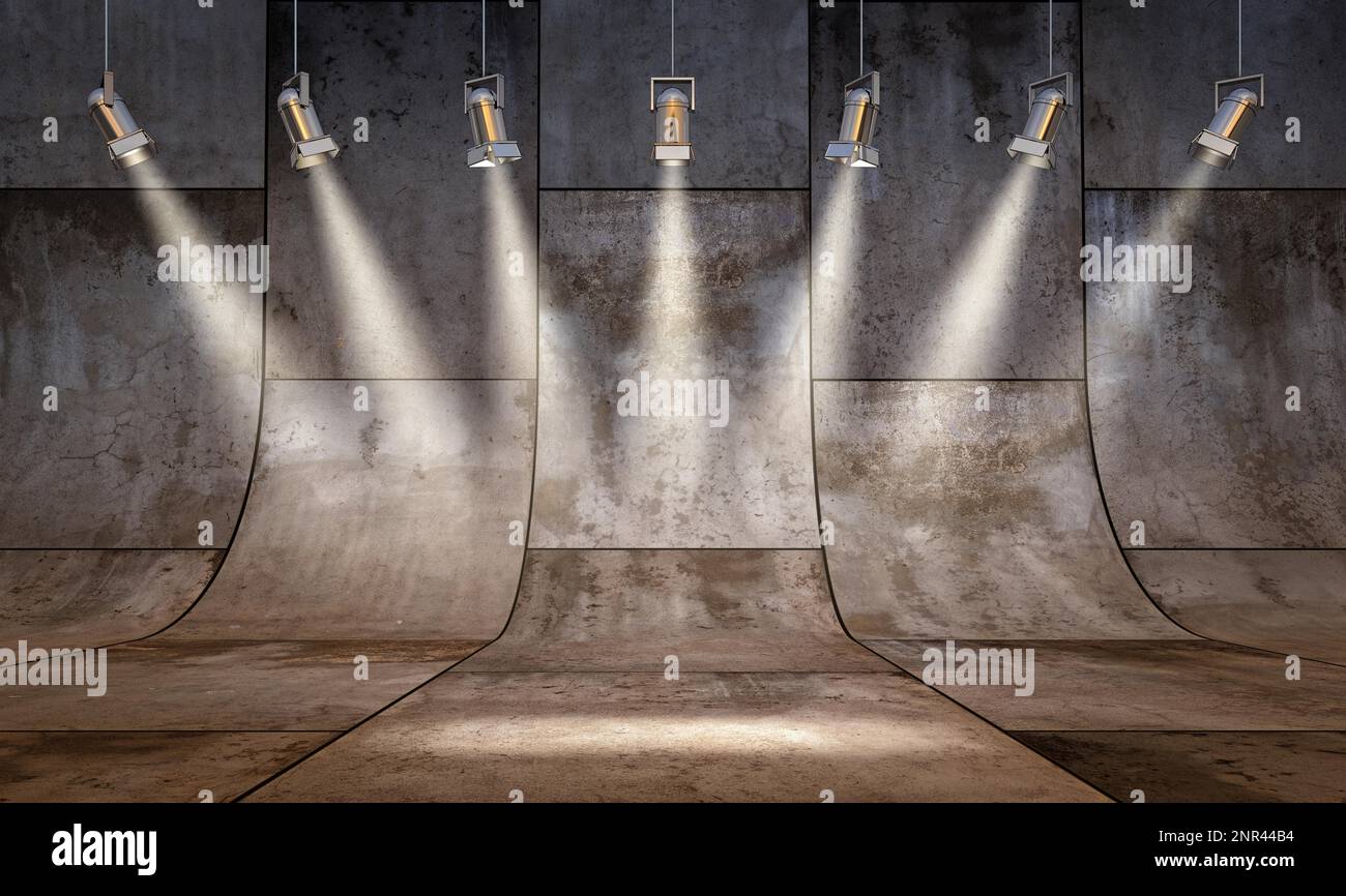 3D rendering di uno sfondo di studio Foto Stock