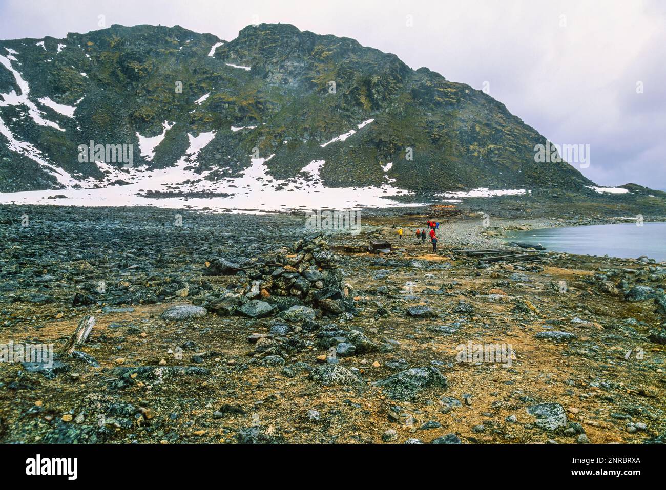 Isola Danes il punto di partenza per le spedizioni di palloncini polari Andrèe a Svalbard Foto Stock