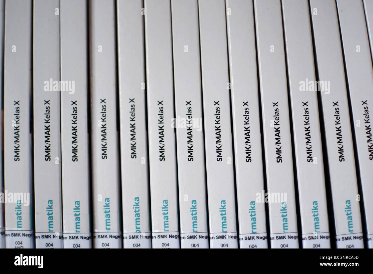 La disposizione delle copertine dei libri bianchi, visto da vicino, nel villaggio di Air Belo durante il giorno Foto Stock