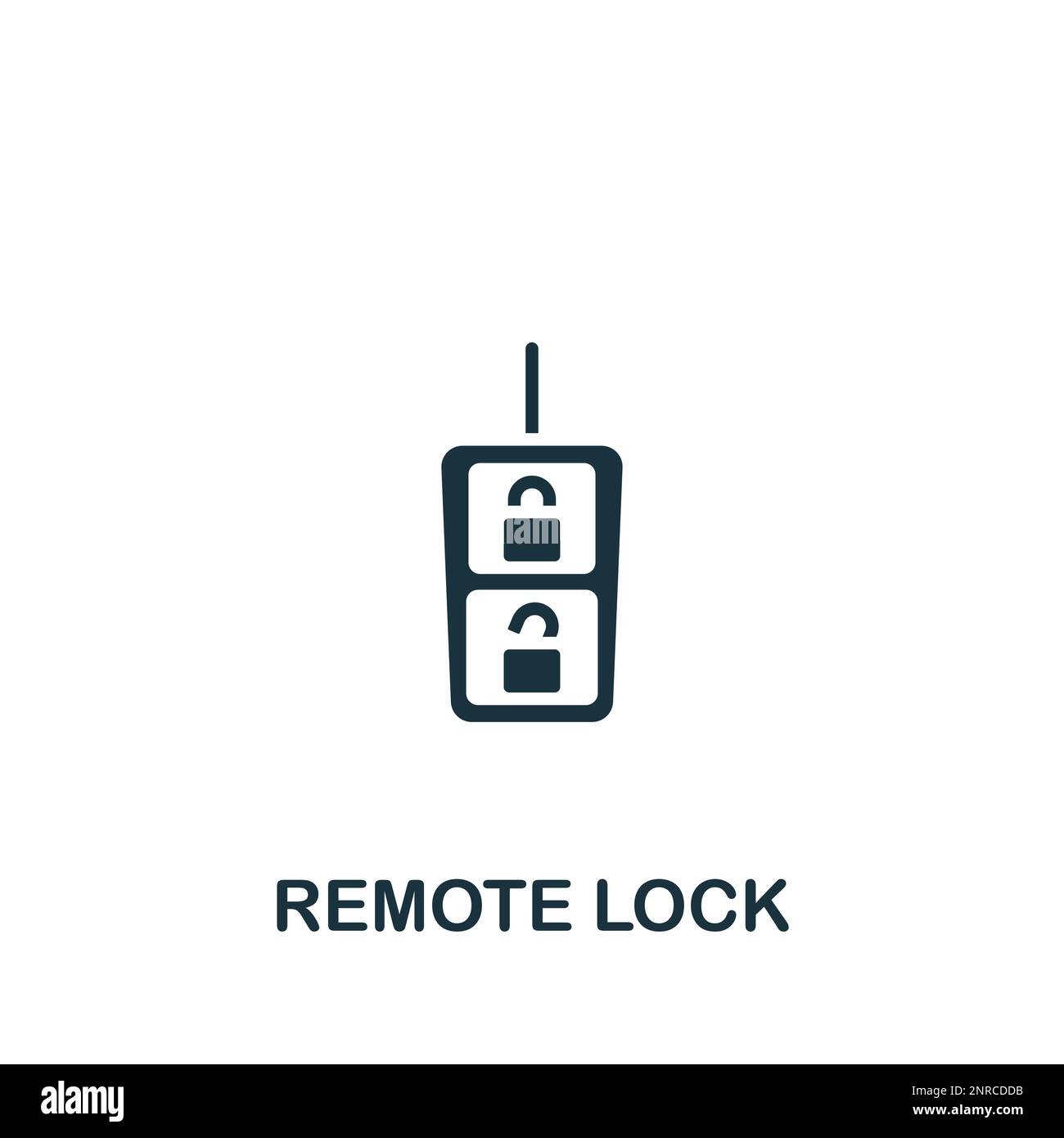 Icona di blocco remoto. Firma semplice monocromatica dalla raccolta di sicurezza. Icona di blocco remoto per logo, modelli, web design e infografiche. Illustrazione Vettoriale