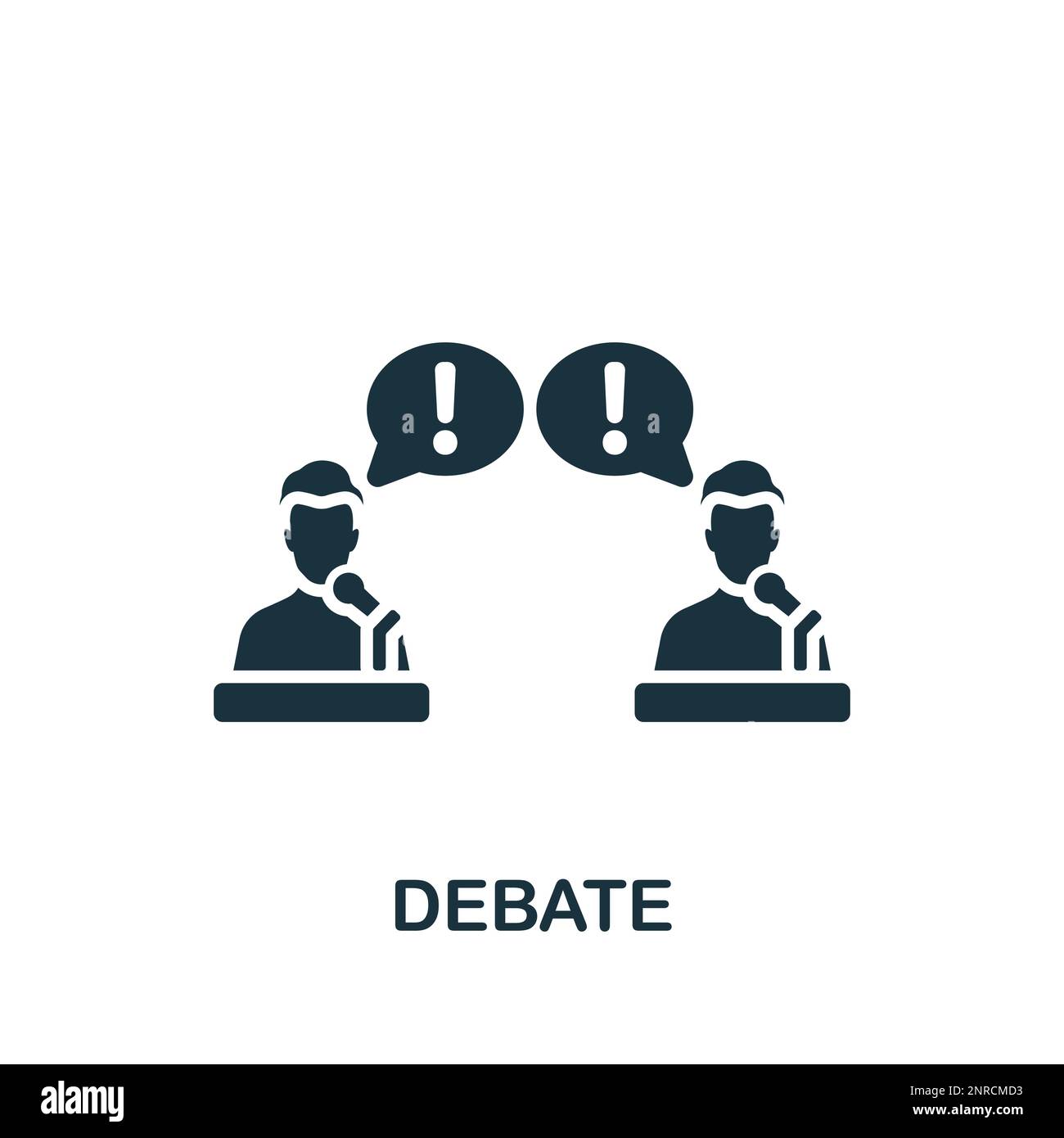 Icona dibattito. Semplice segnale monocromatico dalla raccolta vocale. Icona del dibattito per logo, modelli, web design e infografiche. Illustrazione Vettoriale