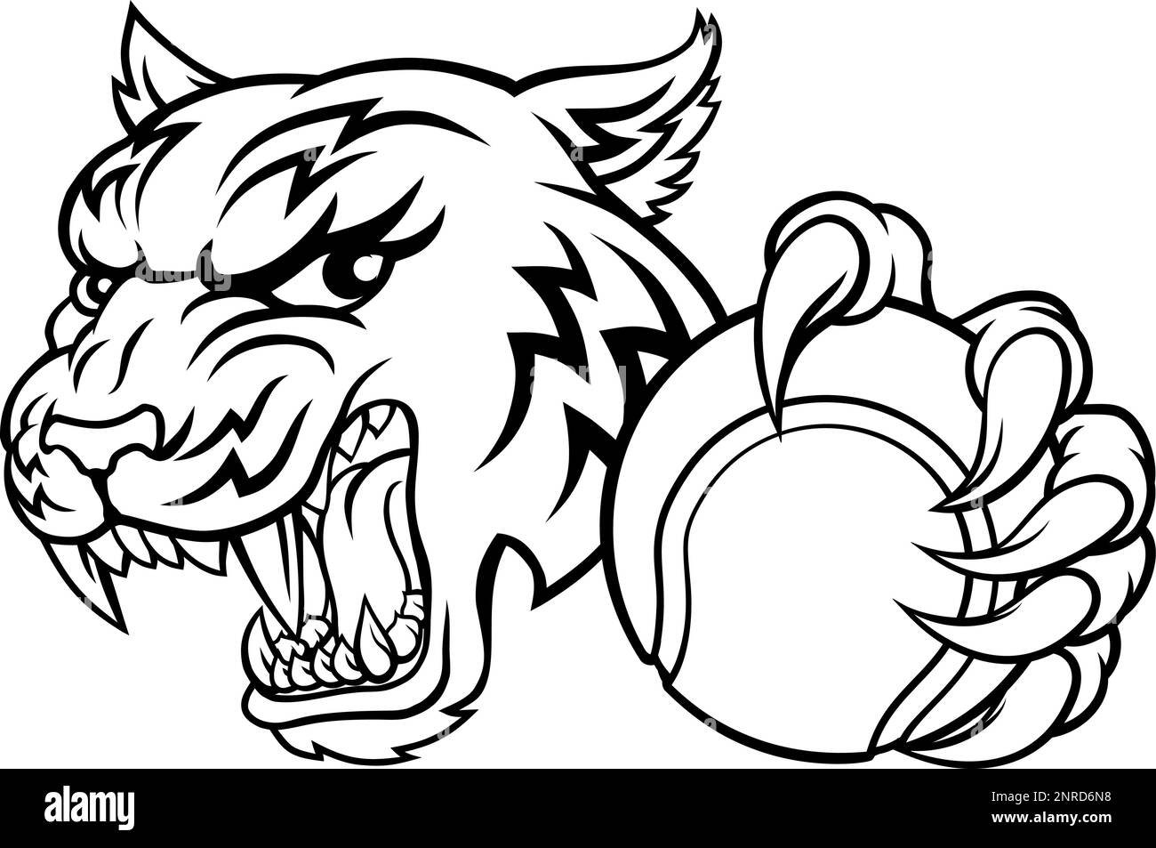 Tiger giocatore di Tennis Sport di animale mascotte Illustrazione Vettoriale Tiger giocatore di Tennis Sport di animale mascotte Illustrazione Vettoriale