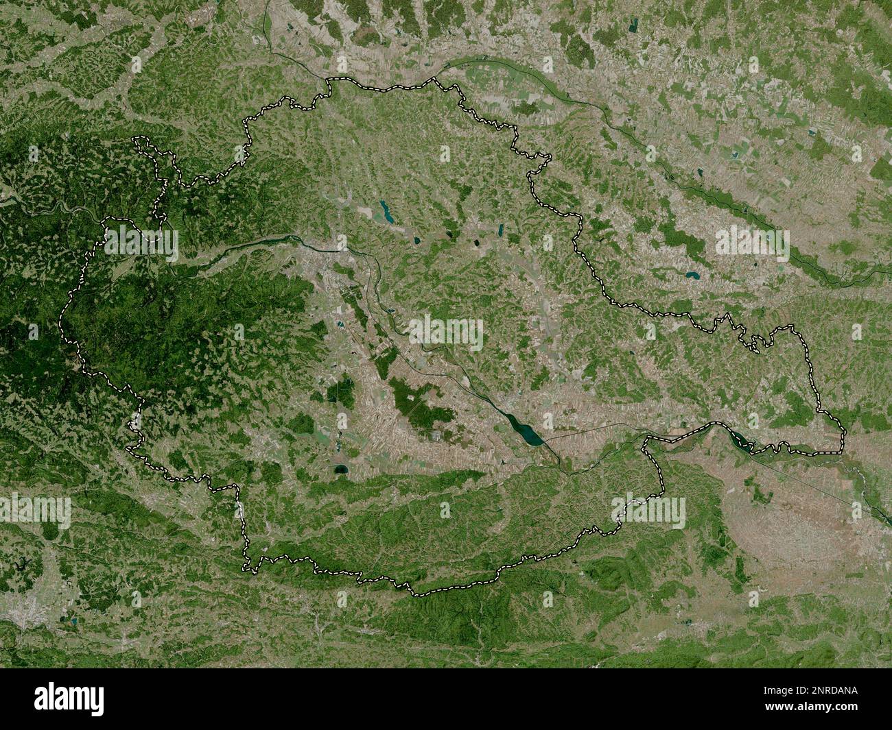 Podravska, regione statistica della Slovenia. Mappa satellitare ad alta risoluzione Foto Stock