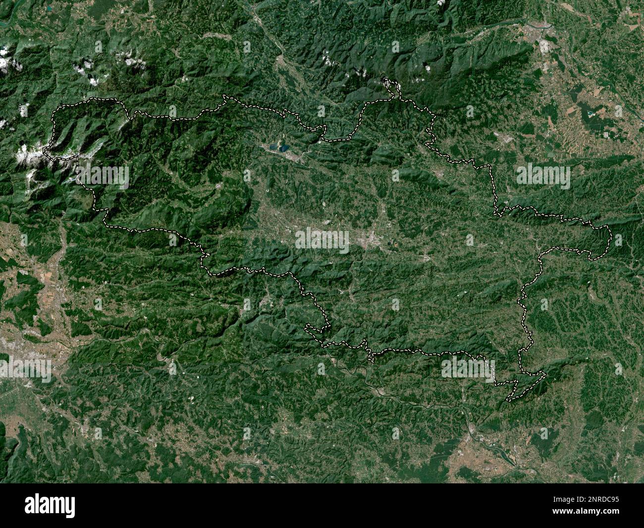 Savinjska, regione statistica della Slovenia. Mappa satellitare a bassa risoluzione Foto Stock