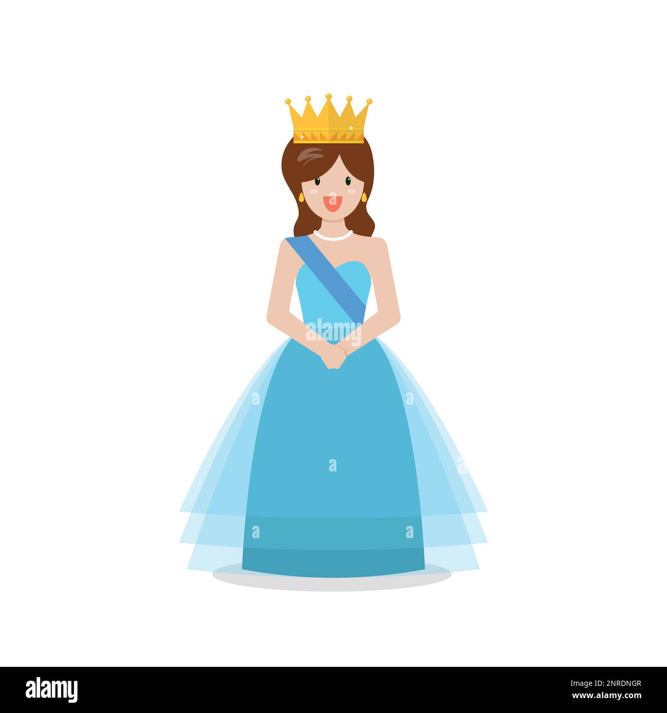 Personaggio dei cartoni animati della regina isolato su sfondo bianco. Illustrazione vettoriale Illustrazione Vettoriale