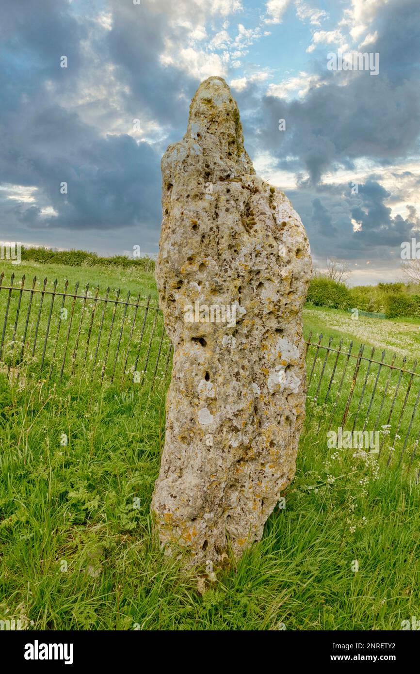 The Kings Stone, Rollright Stones, Oxfordshire, Regno Unito Foto Stock